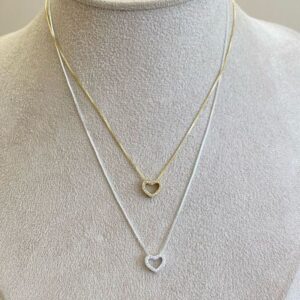 CORRENTE CORAÇÃO CRAVEJADO VAZADO LOLA